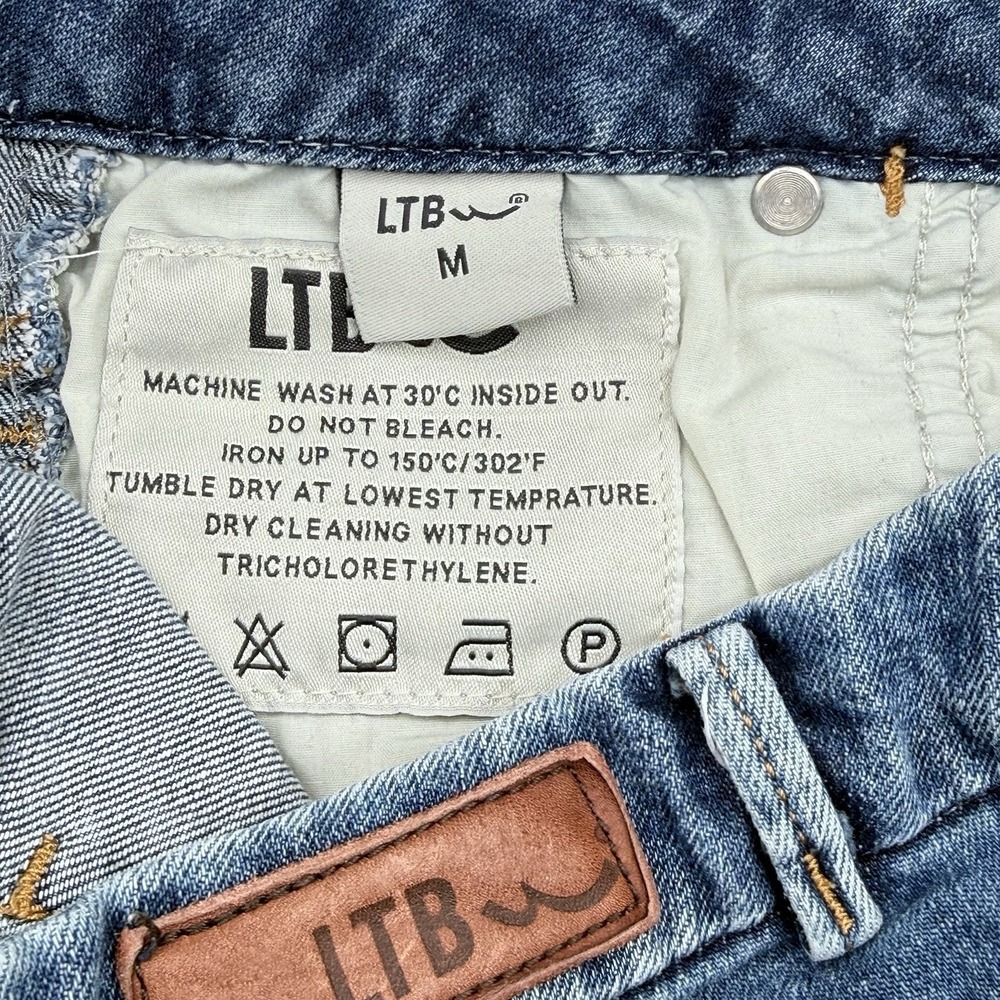 LTB Cuffed Denim Jean Shorts Womens Size M Medium Low Rise Distressed Blue - Picture 6 of 7